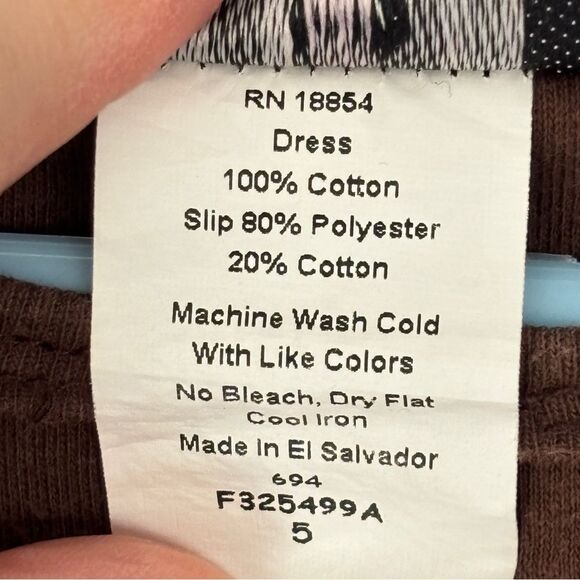 Rare Editions | Girls Brown Pink Green Lined Skirt Floral Cotton Dress Size 5 - Picture 11 of 12